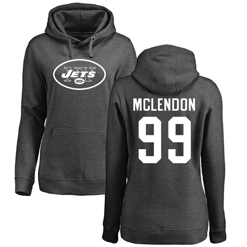 New York Jets Ash Women Steve McLendon One Color NFL Football #99 Pullover Hoodie Sweatshirts->women nfl jersey->Women Jersey